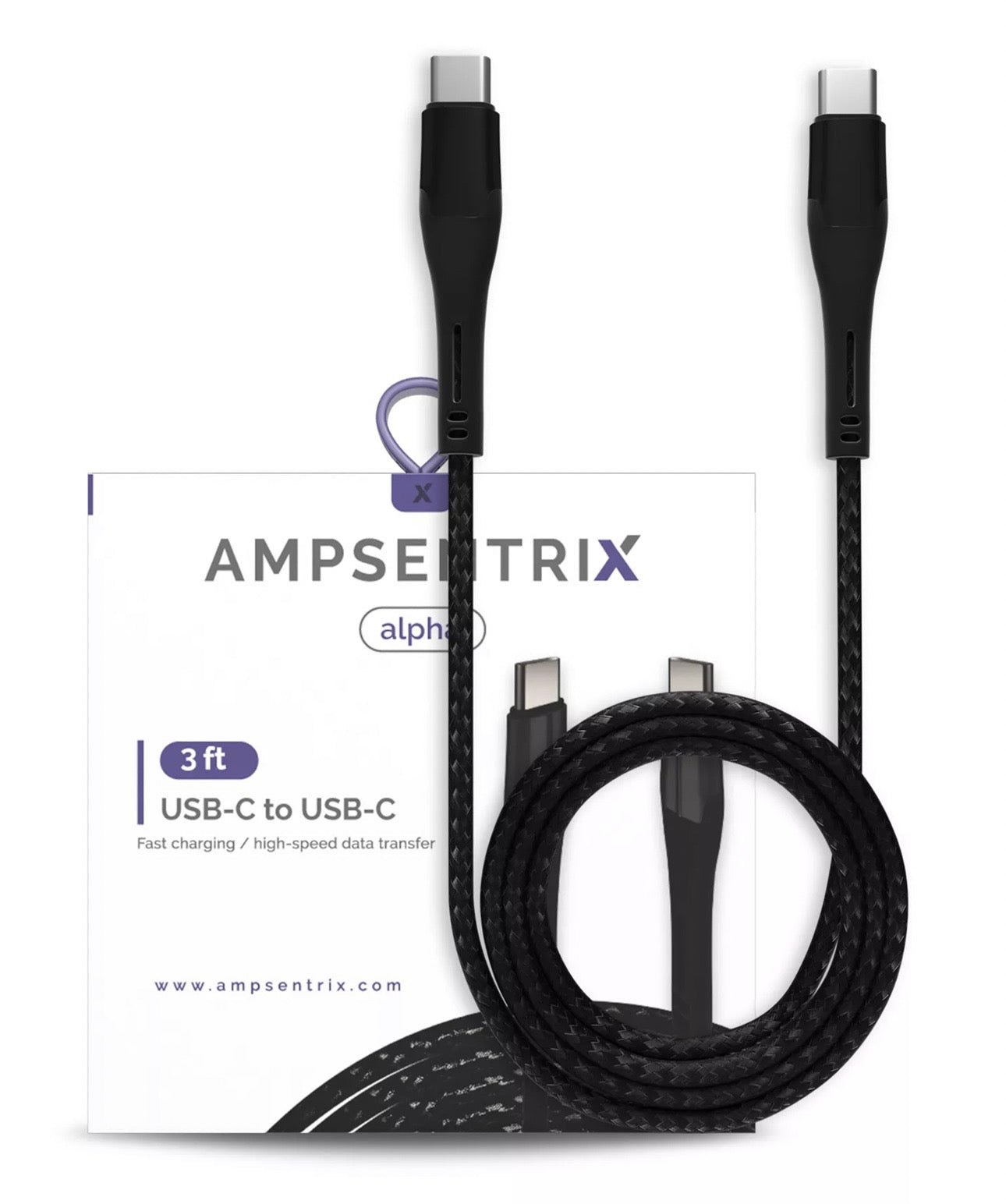 USB-C Cable (1m / 3ft) - AmpSentrix Alpha USB-C to USB-C cable